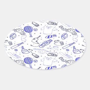 Fathers Day doodle Oval Sticker