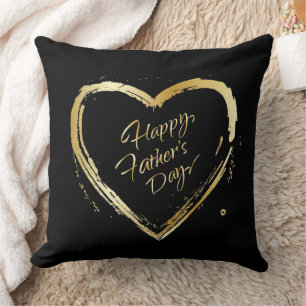 Father's Day Elegant Luxury Design Gold heart text Cushion