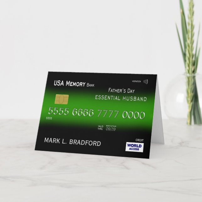 Father's Day Essential Husband, Credit Card, Green Card (Front)