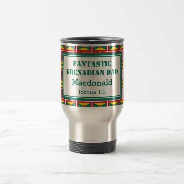 Father's Day FANTASTIC GRENADIAN DAD Personalised Travel Mug (Center)