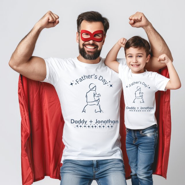 Father's Day, Father carrying son on shoulders T-Shirt (Father and son matching t-shirts!)
