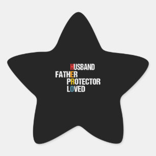 Father's Day Father Husband Protector Loved Hero W Star Sticker
