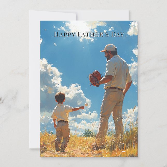  Father's Day Father & Son Playing Baseball (Front)