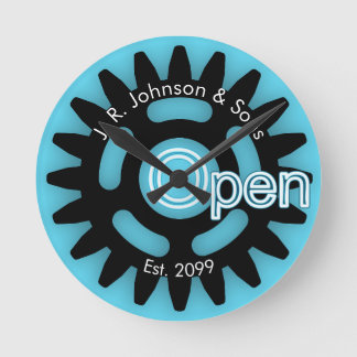 Father's Day Father & Sons Mechanics Open Est.  Round Clock