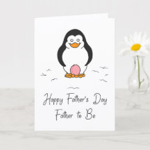 Father's Day Father to Be of Girl Penguin with Egg