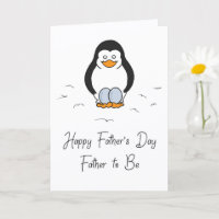 Father's Day Father to Be of Twins Penguin & Eggs