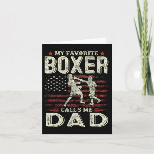 Father's Day Favourite Boxer Calls Me Dad Us Flag Card