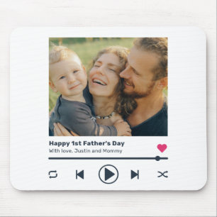 Father's Day Favourite Song Music Player Dad Photo Mouse Mat