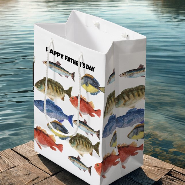 Father's Day Fish Medium Gift Bag (Creator Uploaded)