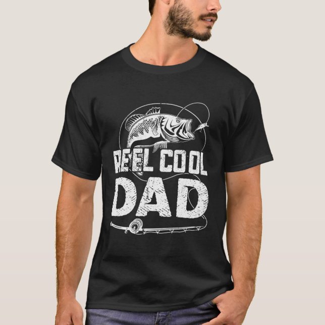 Fathers Day Fisher Reel Dad Fishing T-Shirt (Front)