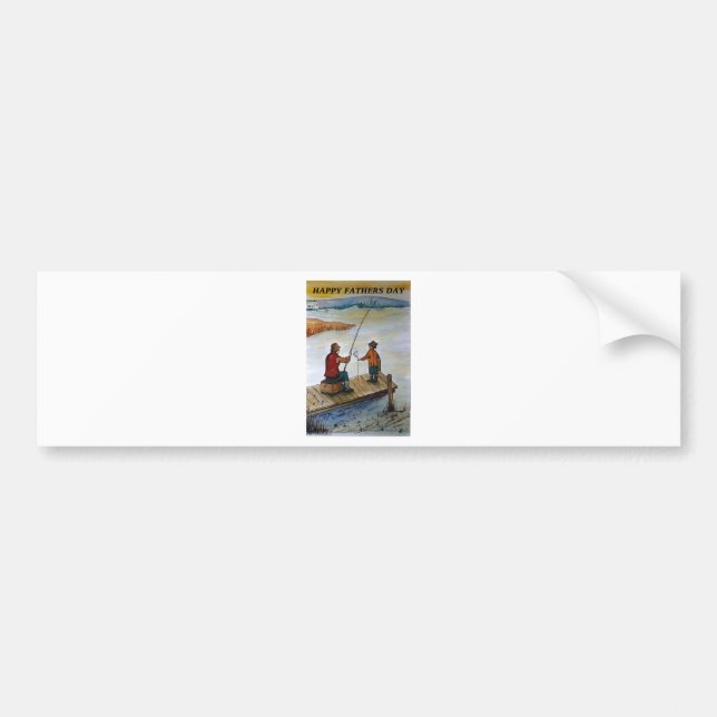 Fathers Day fishing card Bumper Sticker (Front)