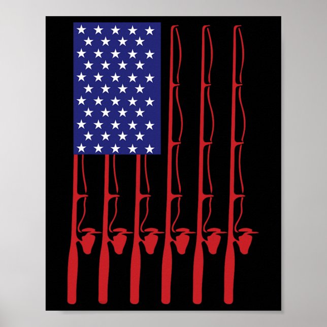Fathers Day Fishing Flag Fishing  Poster (Front)