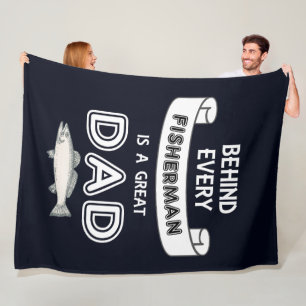 Father's Day Fishing Great Dad Fleece Blanket