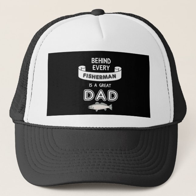 Father's Day Fishing Great Dad Shirt Trucker Hat (Front)