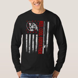 Father's Day Fishing Reel Cool Godfather American T-Shirt