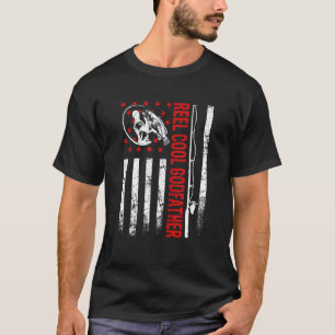 Father's Day Fishing Reel Cool Godfather American T-Shirt