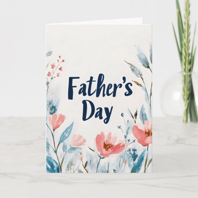 Father's Day Flowers Holiday Card (Front)