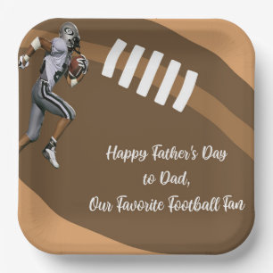Fathers Day Football Fan Paper Plate