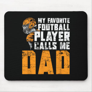 Fathers Day Footll Player Dad American Sport Footl Mouse Mat