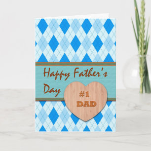 Father's Day for #1 Dad Argyle Design Card