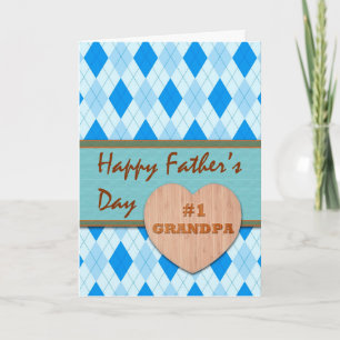 Father's Day for #1 Grandpa, Argyle Design Card