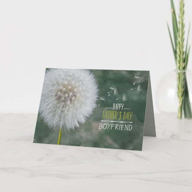 Father's Day for Boyfriend Dandelion Wishes Custom Card (Front)