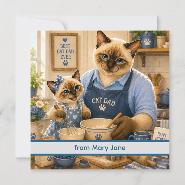 Father's Day for Cat Dad Cat Lovers Card (Front)