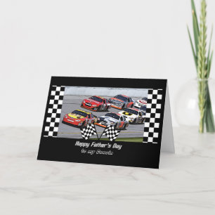 Father's Day for Cousin, Stock Car Racing, Checks Card