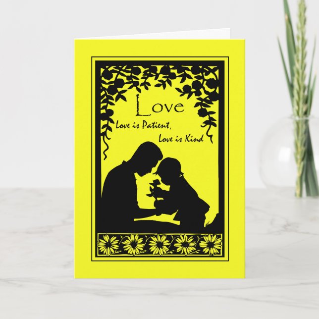 Father's Day for Dad, Love is Patient, Silhouette Card (Front)