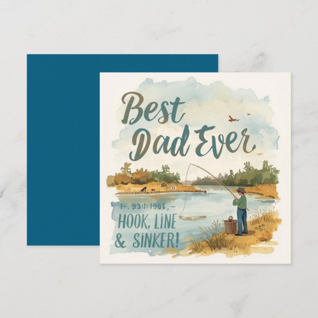 Father's Day for Fishing Lover Dad Card (Front/Back)