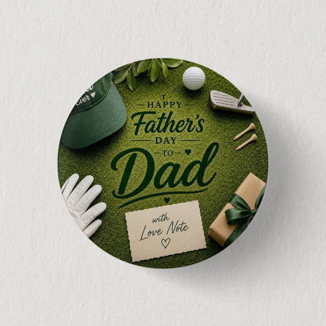 Father's Day for Golf Dad  3 Cm Round Badge (Front)
