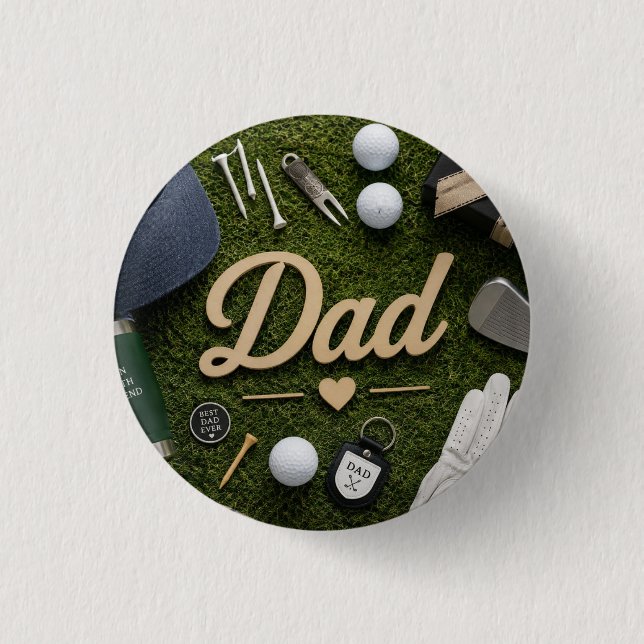 Father's Day for Golf Dad  3 Cm Round Badge (Front)