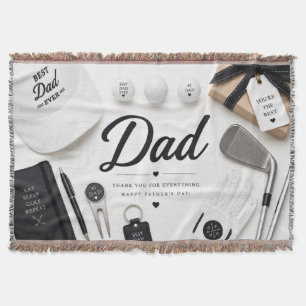 Father's Day for Golf Dad  Throw Blanket