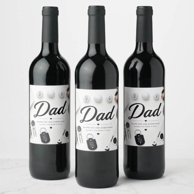 Father's Day for Golf Dad Wine Label (Bottles)