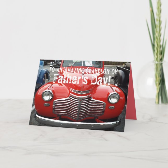 Father's Day for Grandson Classic 1941 Chevy Card (Front)