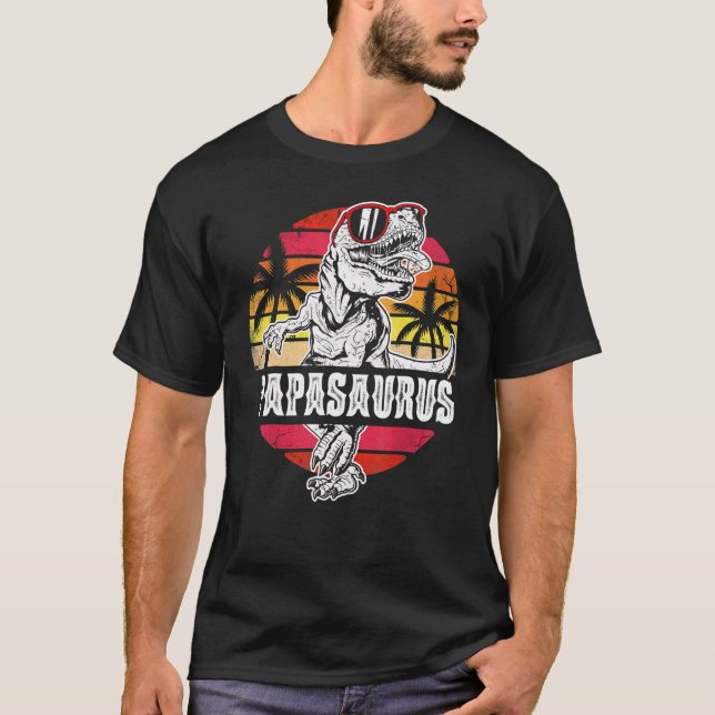 Father's Day  For Men Papasaurus Uncle Saurus Rex T-Shirt (Front)