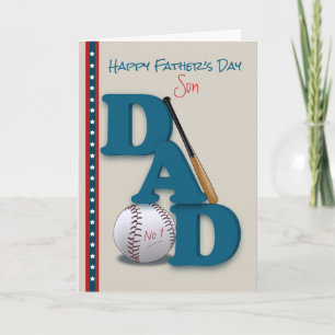 Father's Day for Son Baseball Theme No.1 Dad Card