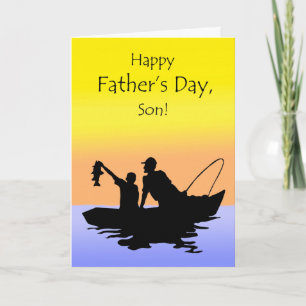 Father's Day for Son, Fishing Scene Card