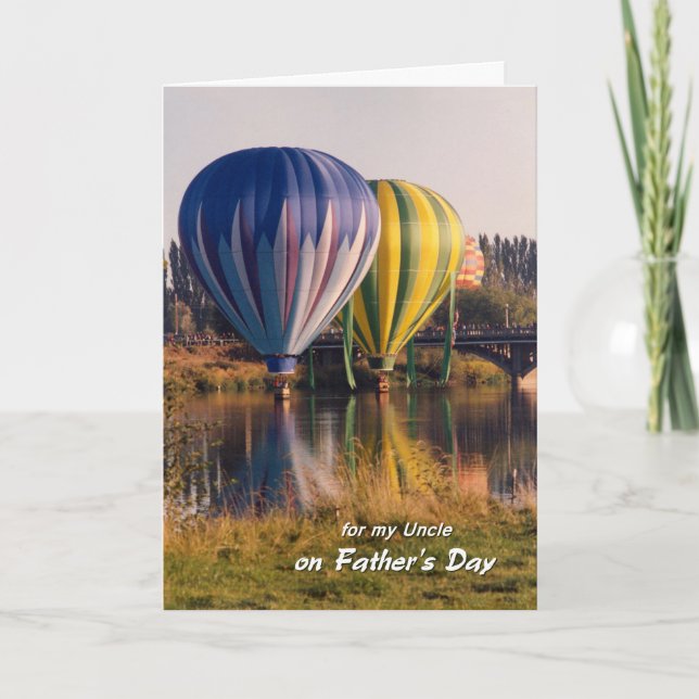 Father's Day for Uncle Hot Air Balloons Splash Card (Front)