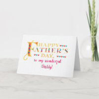 Father's Day for Wonderful Daddy Word Art Card