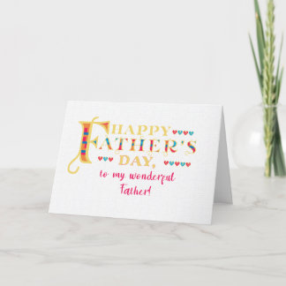 Father's Day for Wonderful Father Word Art Card