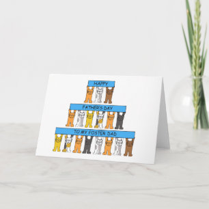 Father's Day Foster Dad Cartoon Cats Card