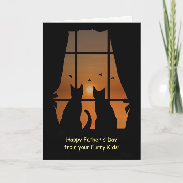 Father's Day from Cats in Window Fur babies Card (Front)