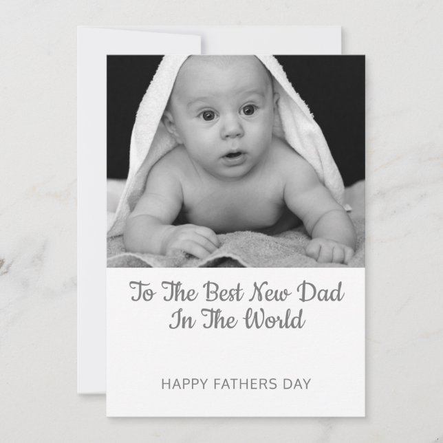 Fathers Day From New Baby Photo Holiday Card (Front)