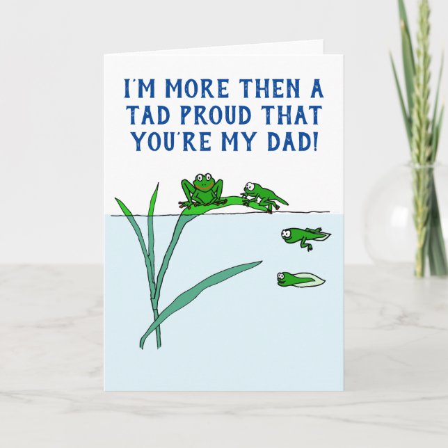 Father's Day from Son Daughter Tadpole Frog Cute Card (Front)