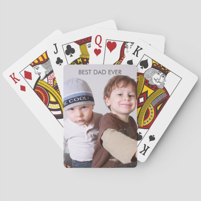 Father's Day From The Kids | Best Dad Ever Playing Cards (Back)