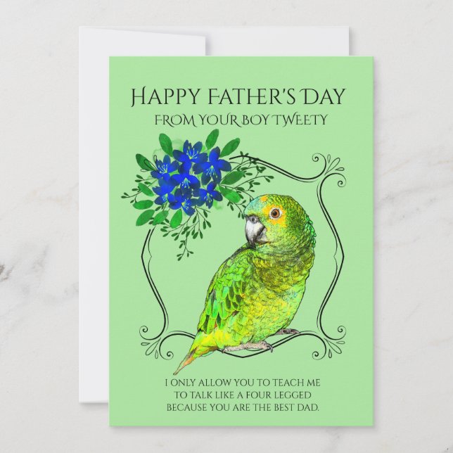 Father's Day From The Parrot Bird Holiday Card (Front)
