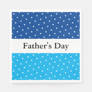 Father's Day Fun Sky Deep Blue White Stripes Dots Napkin
