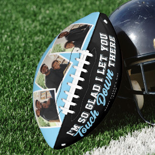 Father's Day Funny Adult Touch Down Photo Blue American Football