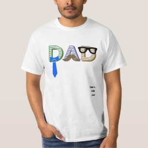 Father's Day Funny Dad Custom Names T-Shirt